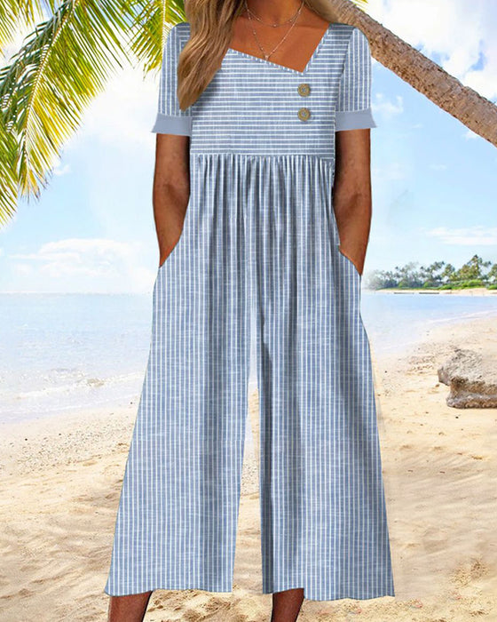 Pinstripe casual jumpsuit