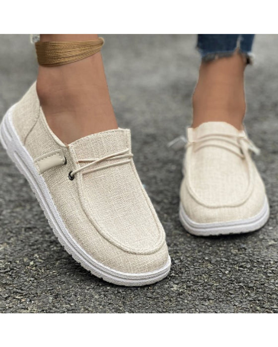 Casual slip-on lägenheter med enfärgad