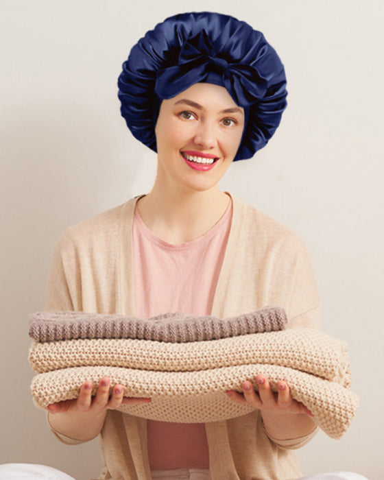 Silk night sleeping cap bonnet