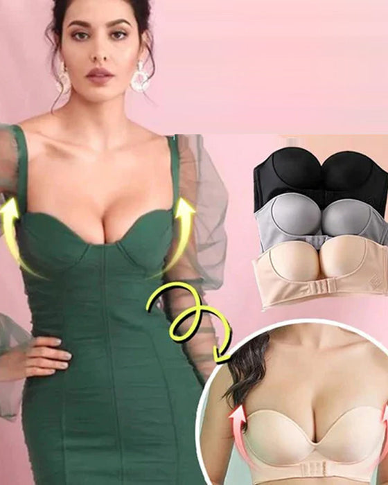 Strapless bra with front buckle