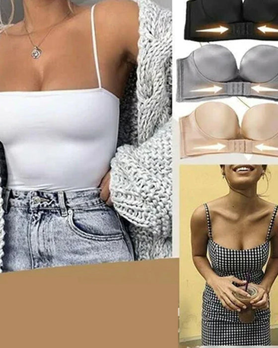 Strapless bra with front buckle