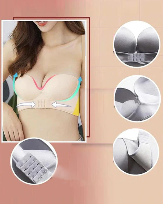 Strapless bra with front buckle