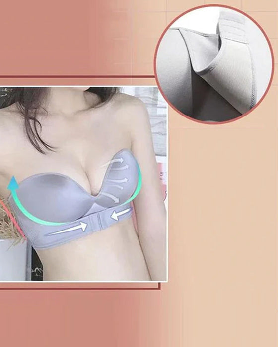 Strapless bra with front buckle