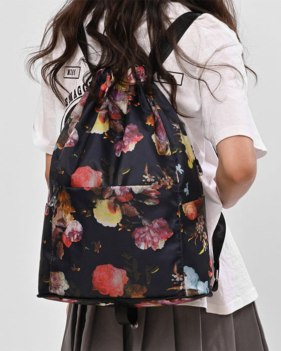 Ethnic style drawstring shoulder bag