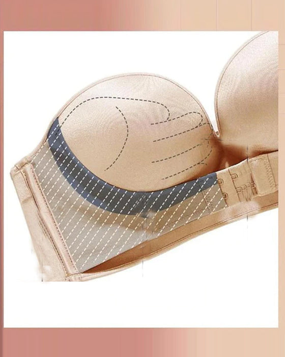 Strapless bra with front buckle