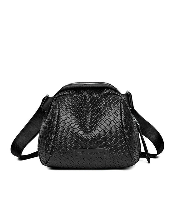 Woven shell shoulder bag