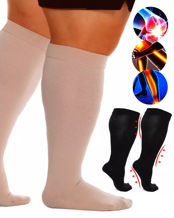 Plus-size high-elastic compression socks