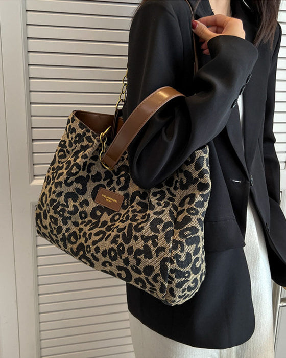 Leopard print shoulder underarm bag