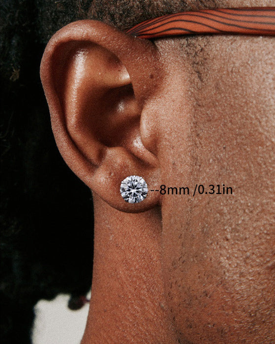 Classic round zircon stud earrings