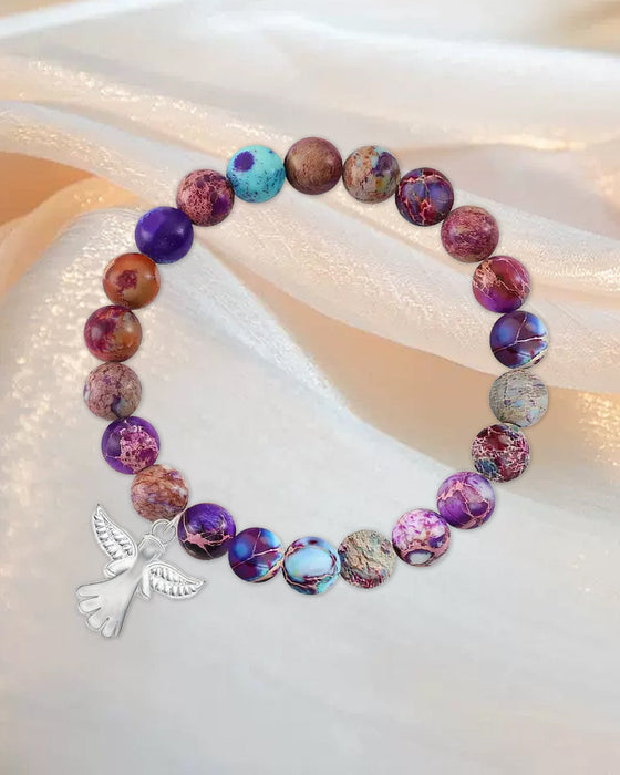 Angel wings healing crystal bracelet