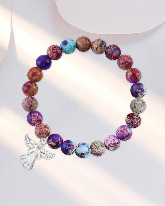 Angel wings healing crystal bracelet