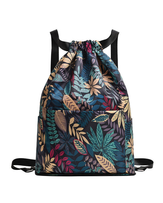 Ethnic style drawstring shoulder bag