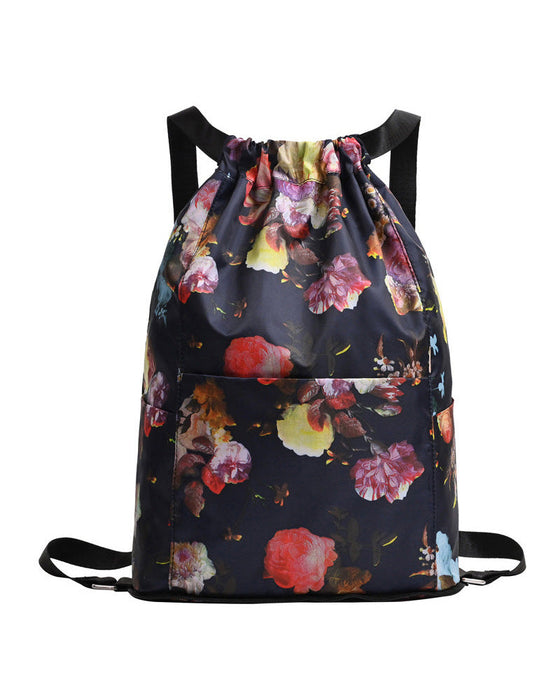 Ethnic style drawstring shoulder bag