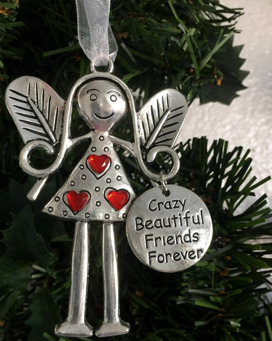 Crazy beautiful friends forever - angel ornament christmas gift