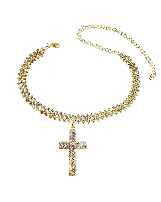 Cross sparkling diamond pendant