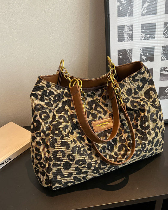 Leopard print shoulder underarm bag