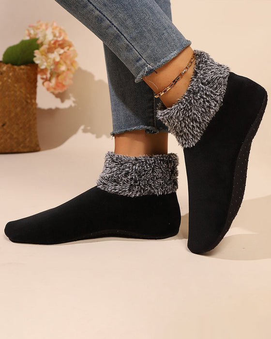 Plush high-top anti-slip floor socks