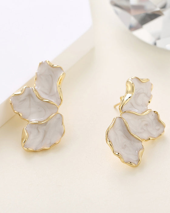 Maple leaf oil drop flower earrings