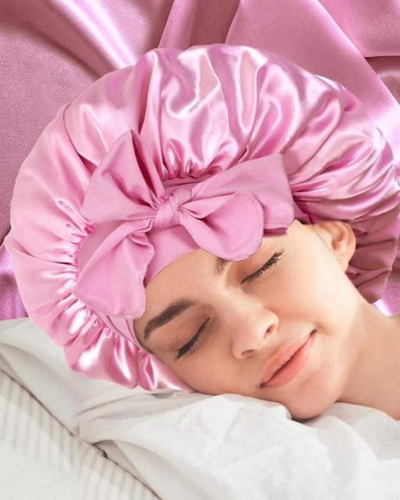 Silk night sleeping cap bonnet