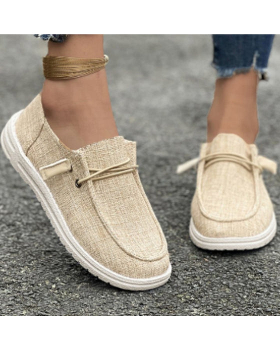 Casual slip-on lägenheter med enfärgad