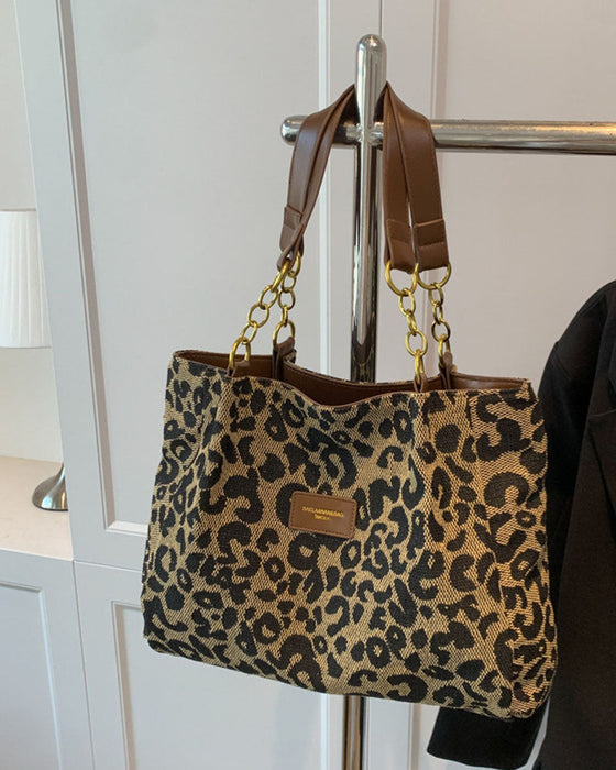 Leopard print shoulder underarm bag