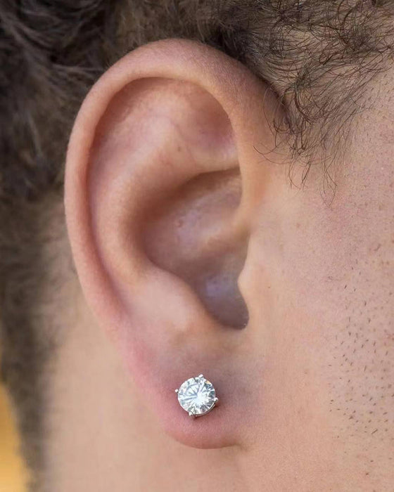 Classic round zircon stud earrings