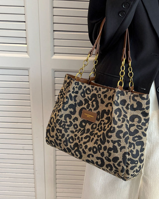 Leopard print shoulder underarm bag