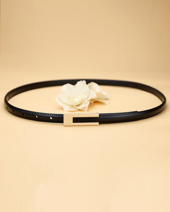 Simple retro solid color thin belt