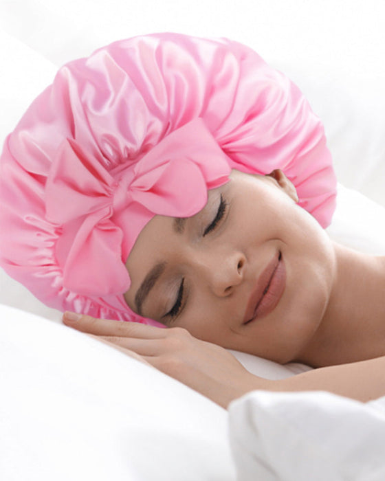 Silk night sleeping cap bonnet