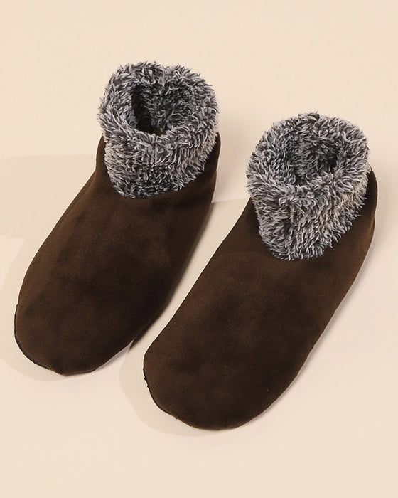 Plush high-top anti-slip floor socks