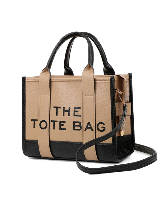 Two-color stitching fashion tote bag