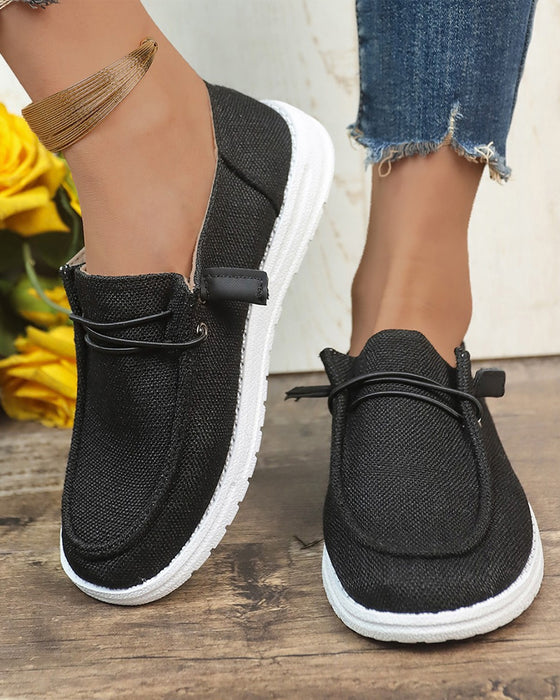 Casual slip-on lägenheter med enfärgad