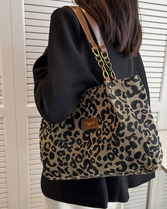 Leopard print shoulder underarm bag