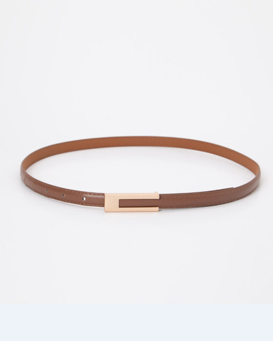 Simple retro solid color thin belt