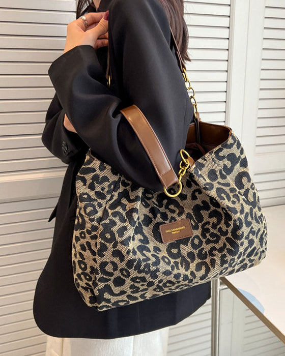 Leopard print shoulder underarm bag