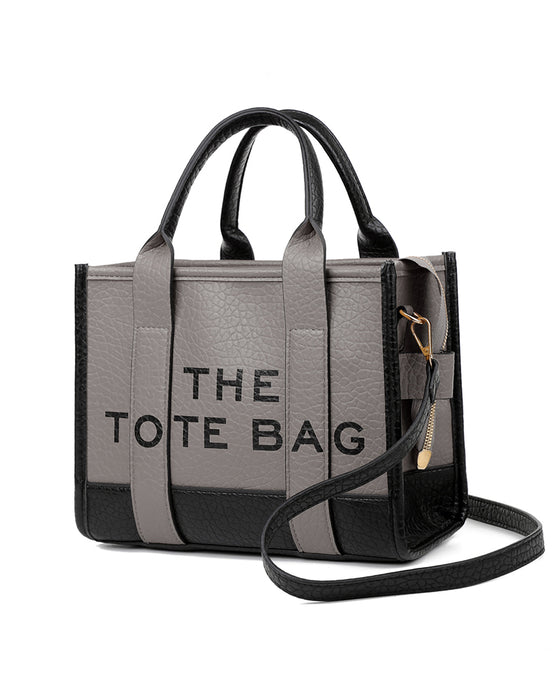 Two-color stitching fashion tote bag