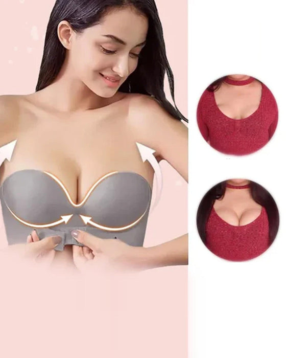 Strapless bra with front buckle