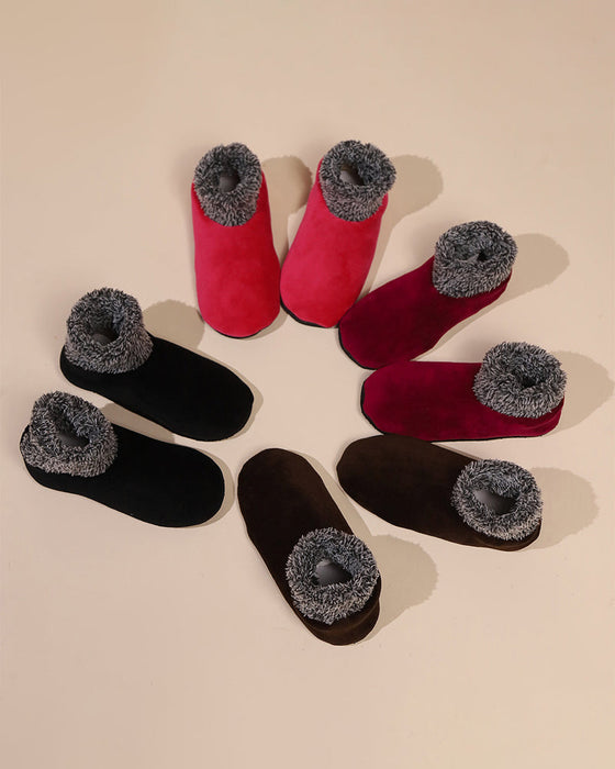 Plush high-top anti-slip floor socks