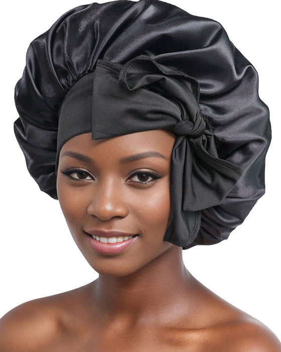 Silk night sleeping cap bonnet