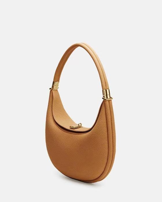 Solid color elegant crescent shape underarm shoulder bag