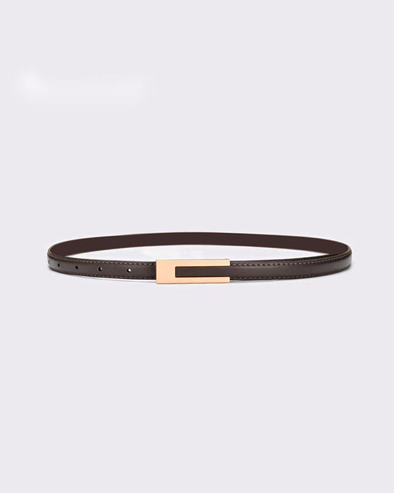 Simple retro solid color thin belt