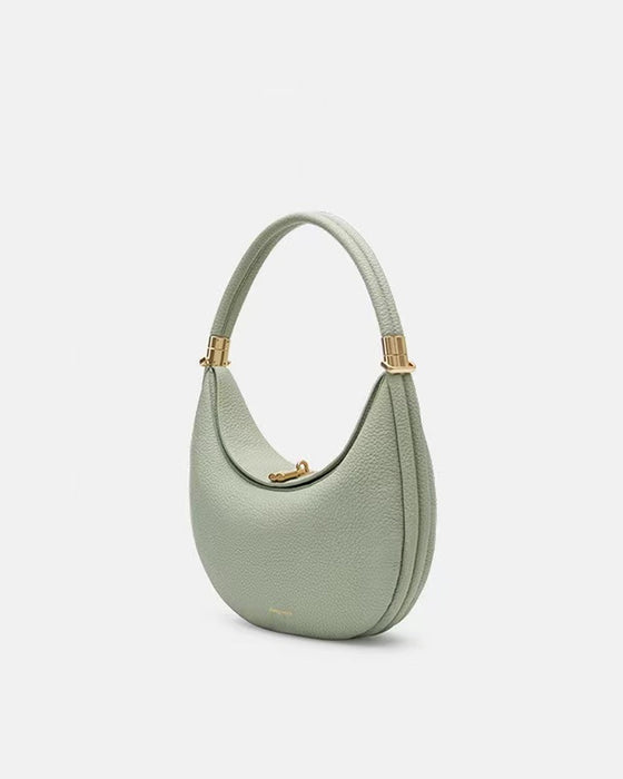 Solid color elegant crescent shape underarm shoulder bag