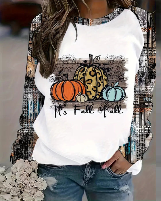 Plus Size Thanksgiving Pumpa Print T-shirt