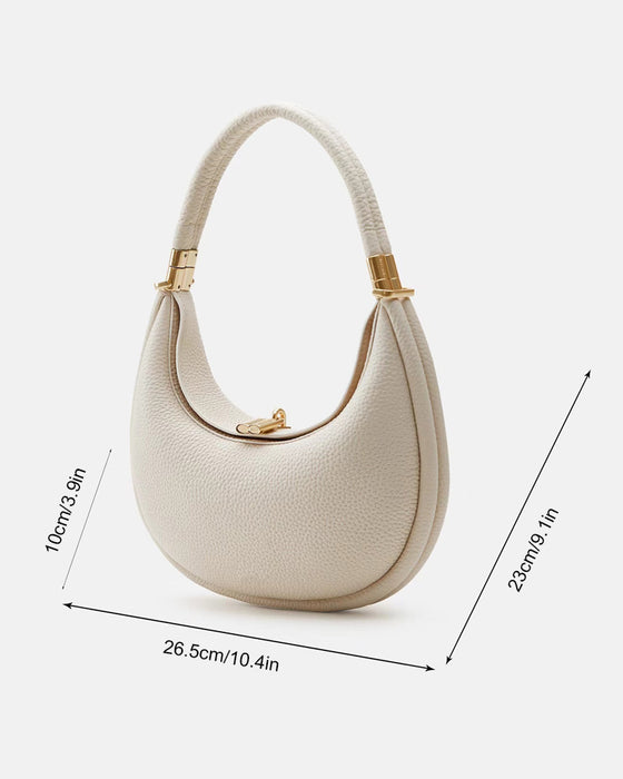 Solid color elegant crescent shape underarm shoulder bag