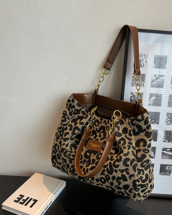 Leopard print shoulder underarm bag