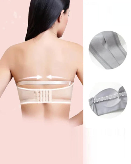 Strapless bra with front buckle