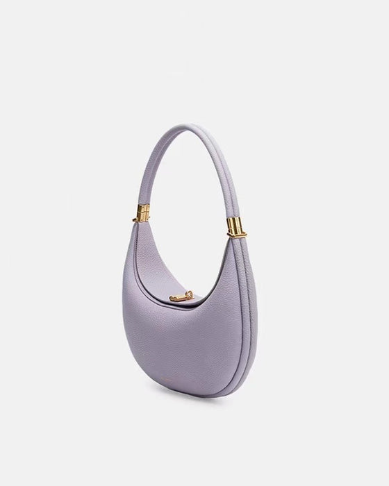 Solid color elegant crescent shape underarm shoulder bag