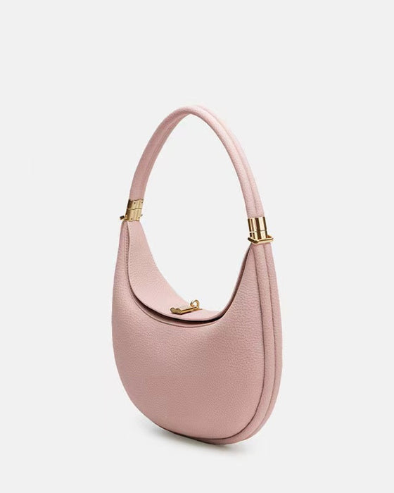 Solid color elegant crescent shape underarm shoulder bag