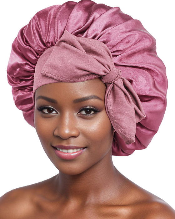 Silk night sleeping cap bonnet