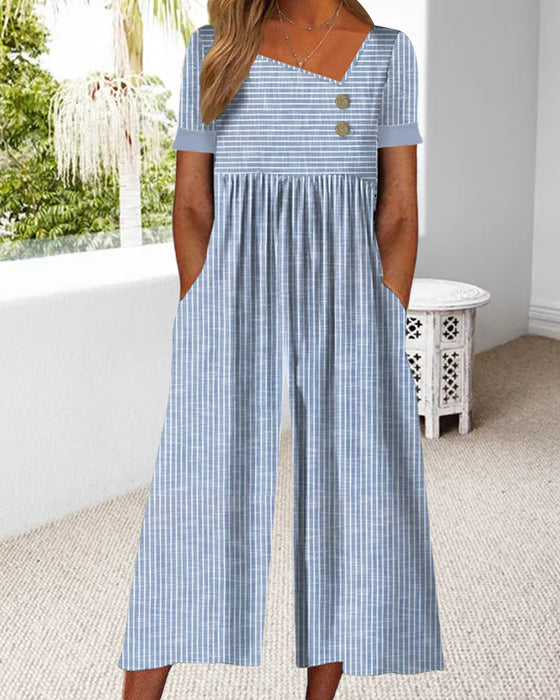 Pinstripe casual jumpsuit